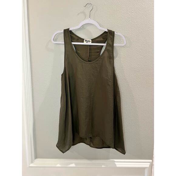 Show Me Your MuMu Green Razorback Flowy Tank Top Size Small - Picture 1 of 6